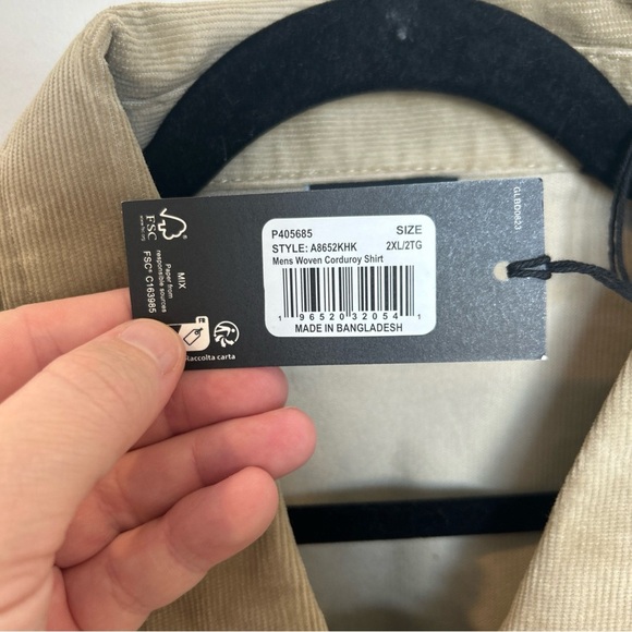 Dickies Relaxed Fit Corduroy Shirt, Tan, 2XL - Picture 6 of 8